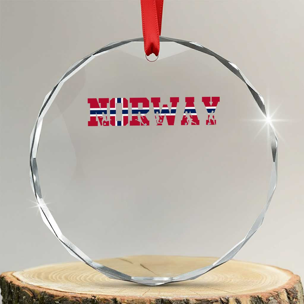 Vintage Norway Fotball Crystal Glass Ornament Scandinavian Pride Fan Gift TS12