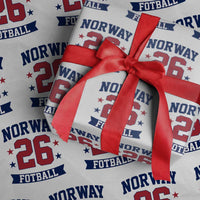 Vintage Norway Fotball Wrapping Paper Roll Norwegian Flag Game Day Fan Gift