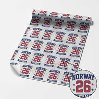Vintage Norway Fotball Wrapping Paper Roll Norwegian Flag Game Day Fan Gift