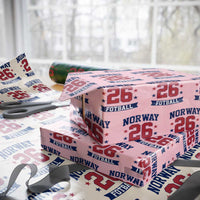 Vintage Norway Fotball Wrapping Paper Roll Norwegian Flag Game Day Fan Gift