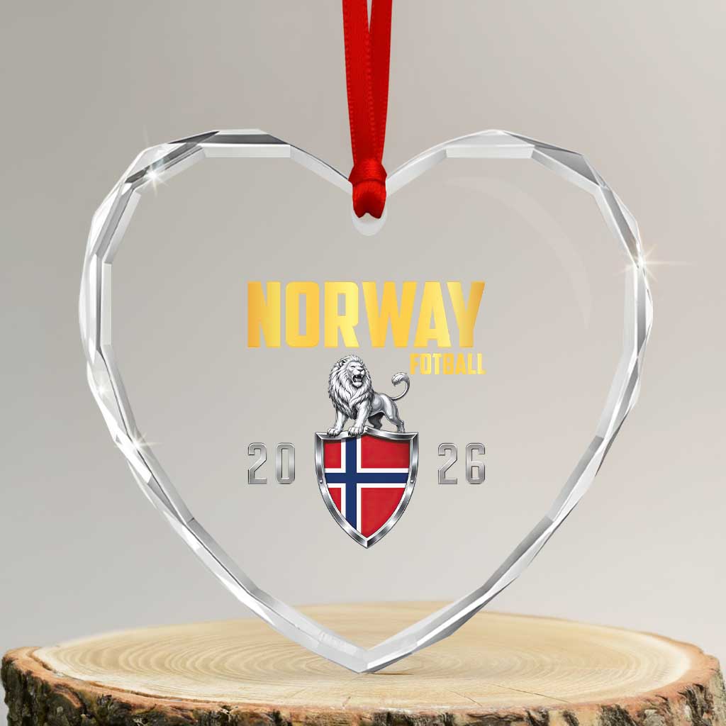 Vintage Norway Fotball Norwegian Supporter Gift Heart Crystal Glass Ornament