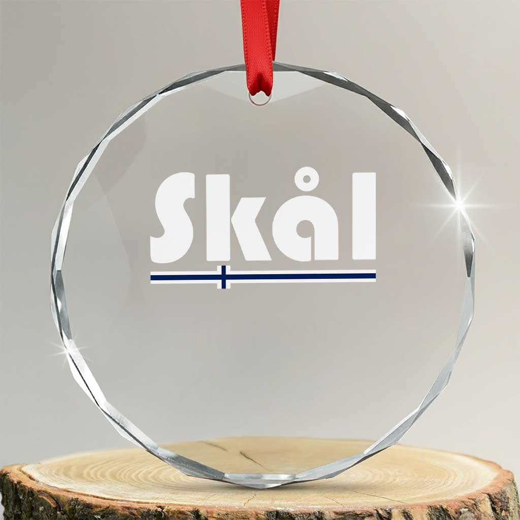 Vintage Norway Norge Skål Flag Graphic Crystal Glass Ornament Proud Norwegian Fan TS12