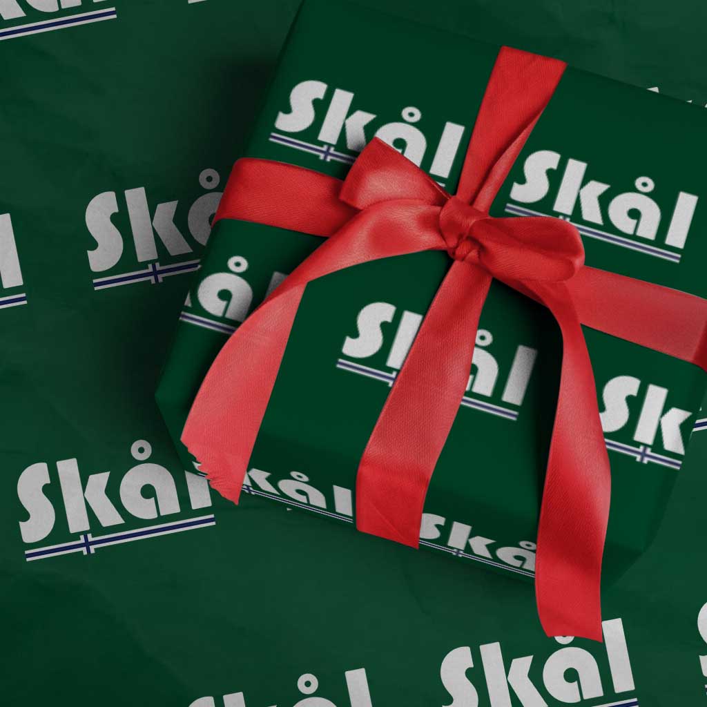 Vintage Norway Norge Skål Flag Graphic Wrapping Paper Roll Proud Norwegian Fan