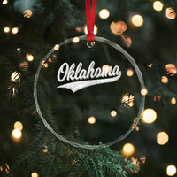 Vintage Oklahoma Throwback Distressed Crystal Glass Ornament Retro Classic OK State Pride - Wonder Print Shop