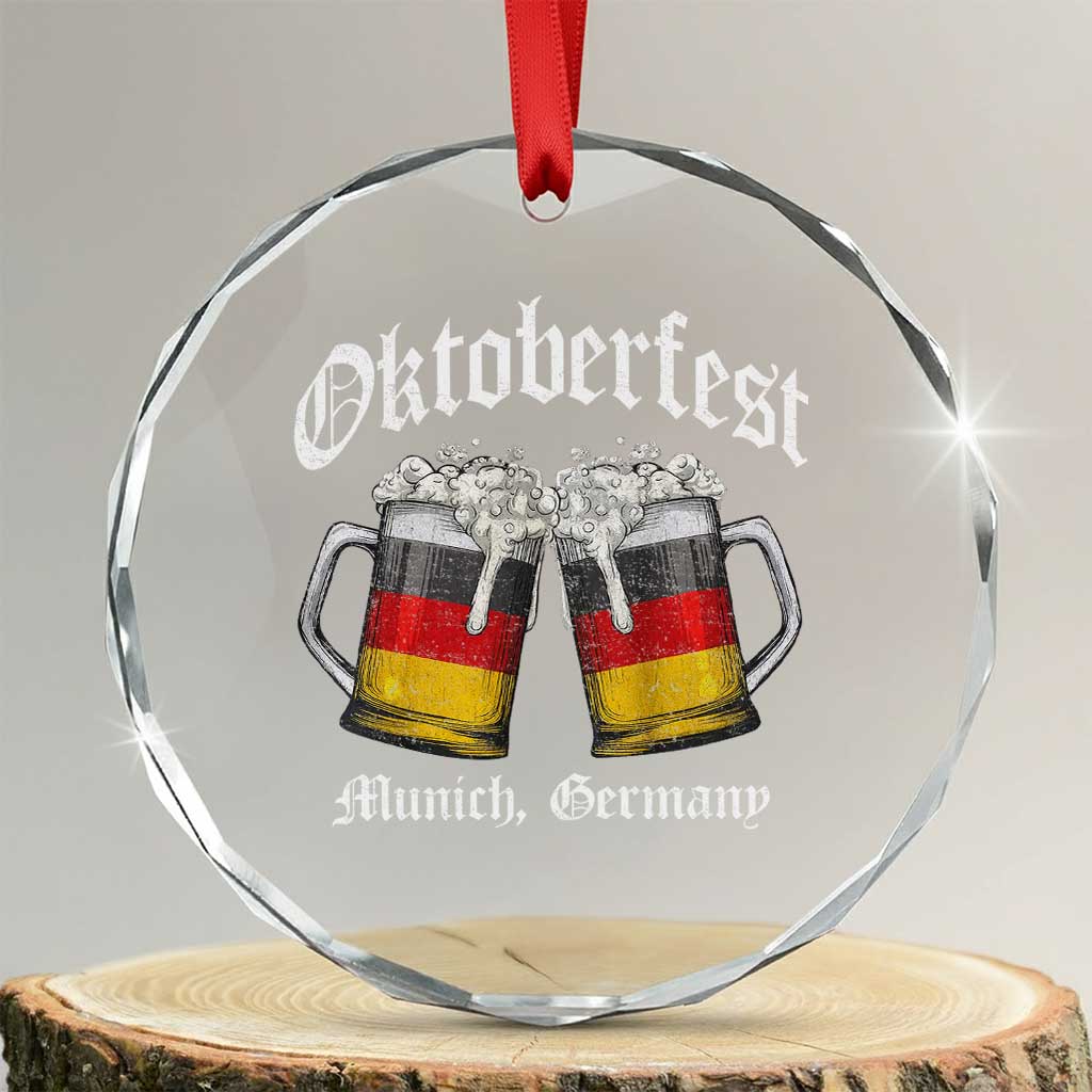 Vintage Oktoberfest Munich Crystal Glass Ornament Prost Beer Germany Flag Drinking TS10