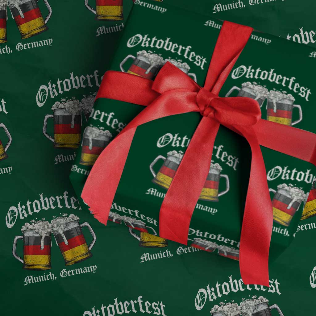 Vintage Oktoberfest Munich Wrapping Paper Roll Prost Beer Germany Flag Drinking - Wonder Print Shop