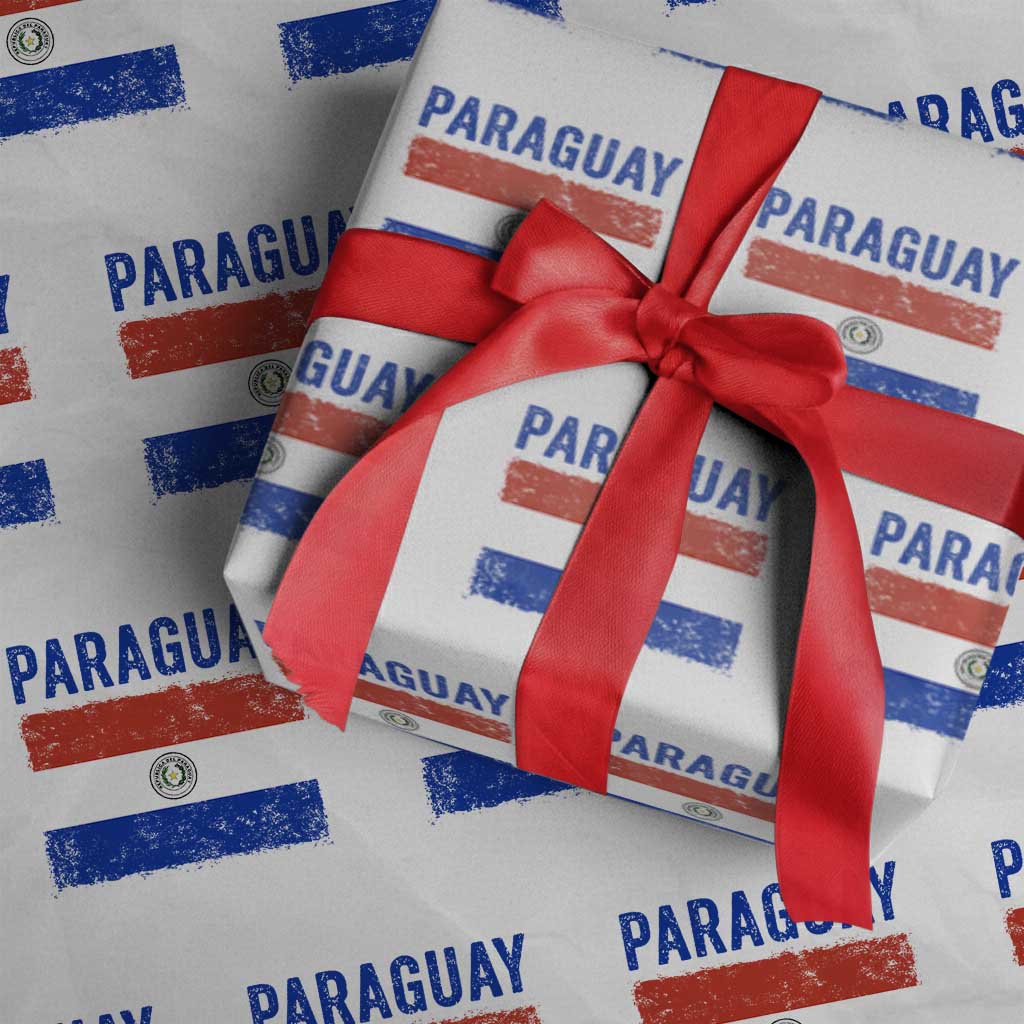 Vintage Paraguay Flag Distressed Paraguayan Pride Patriotic Soccer Fan Graphic Wrapping Paper Roll