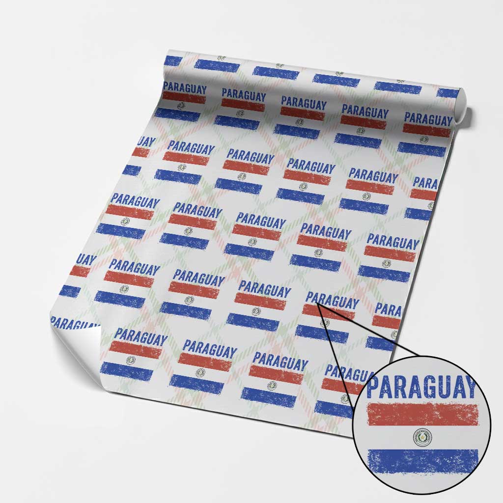 Vintage Paraguay Flag Distressed Paraguayan Pride Patriotic Soccer Fan Graphic Wrapping Paper Roll