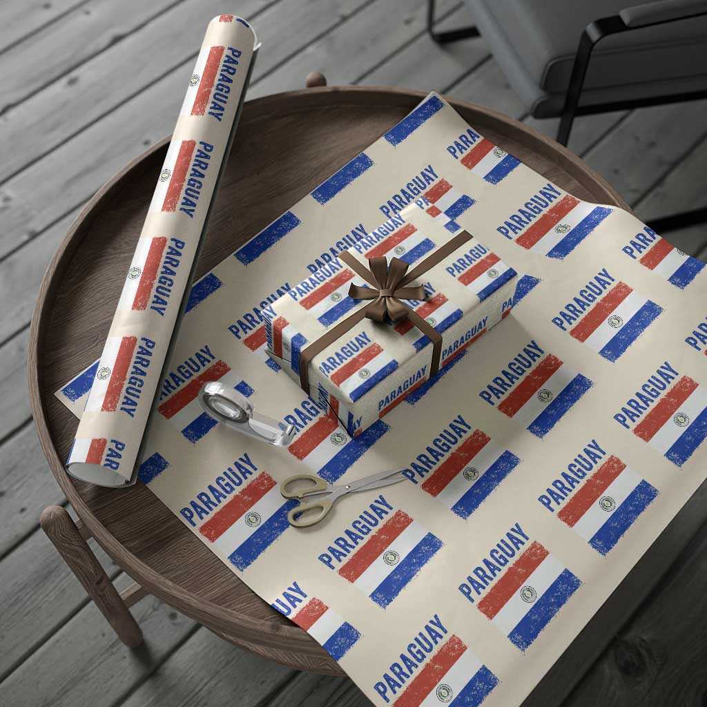 Vintage Paraguay Flag Distressed Paraguayan Pride Patriotic Soccer Fan Graphic Wrapping Paper Roll