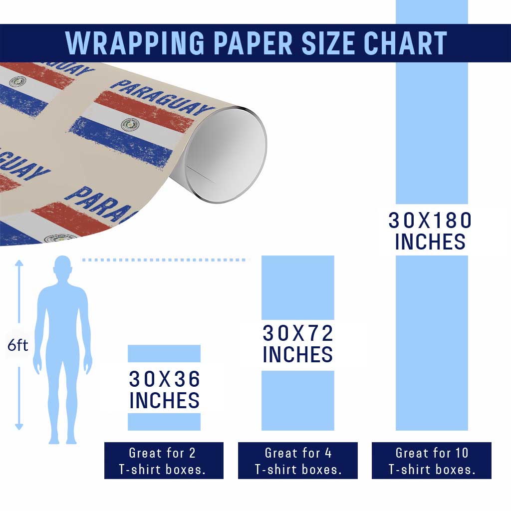 Vintage Paraguay Flag Distressed Paraguayan Pride Patriotic Soccer Fan Graphic Wrapping Paper Roll