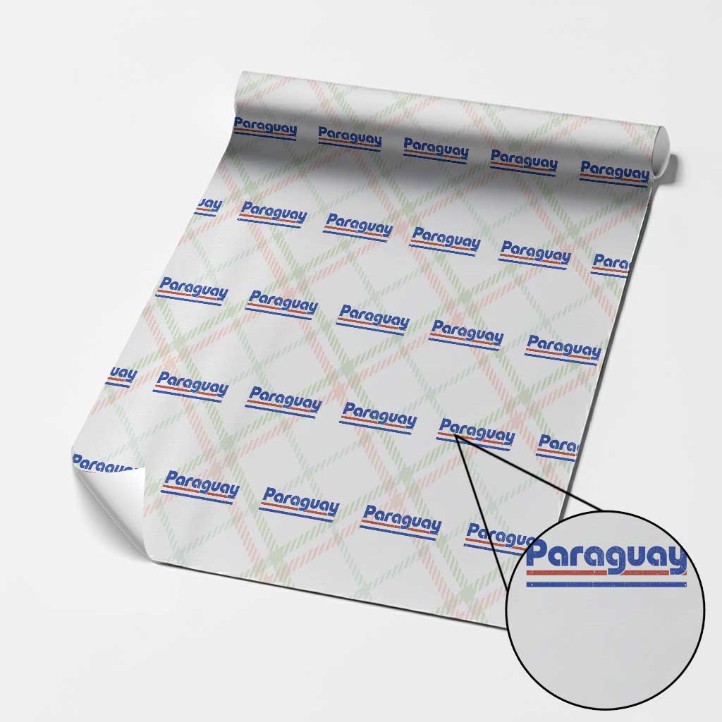 Vintage Paraguay Flag Wrapping Paper Roll Retro Stripe Patriotic Paraguayan Pride Graphic