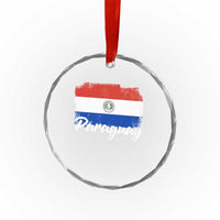 Vintage Paraguay Flag Paraguaya Heritage Pride Roots Crystal Glass Ornament