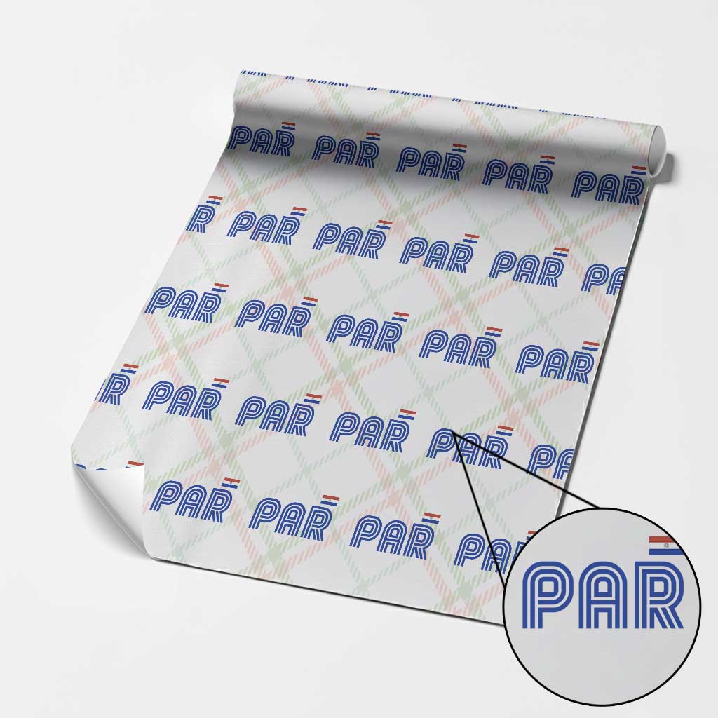 Vintage Paraguay Wrapping Paper Roll Retro Typography Patriotic Paraguayan Pride Flag Graphic