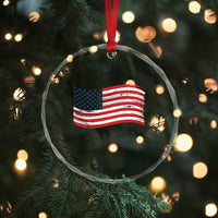 Vintage Patriotic American Flag Dog And Cat Paw Crystal Glass Ornament Gift For Pet Lover