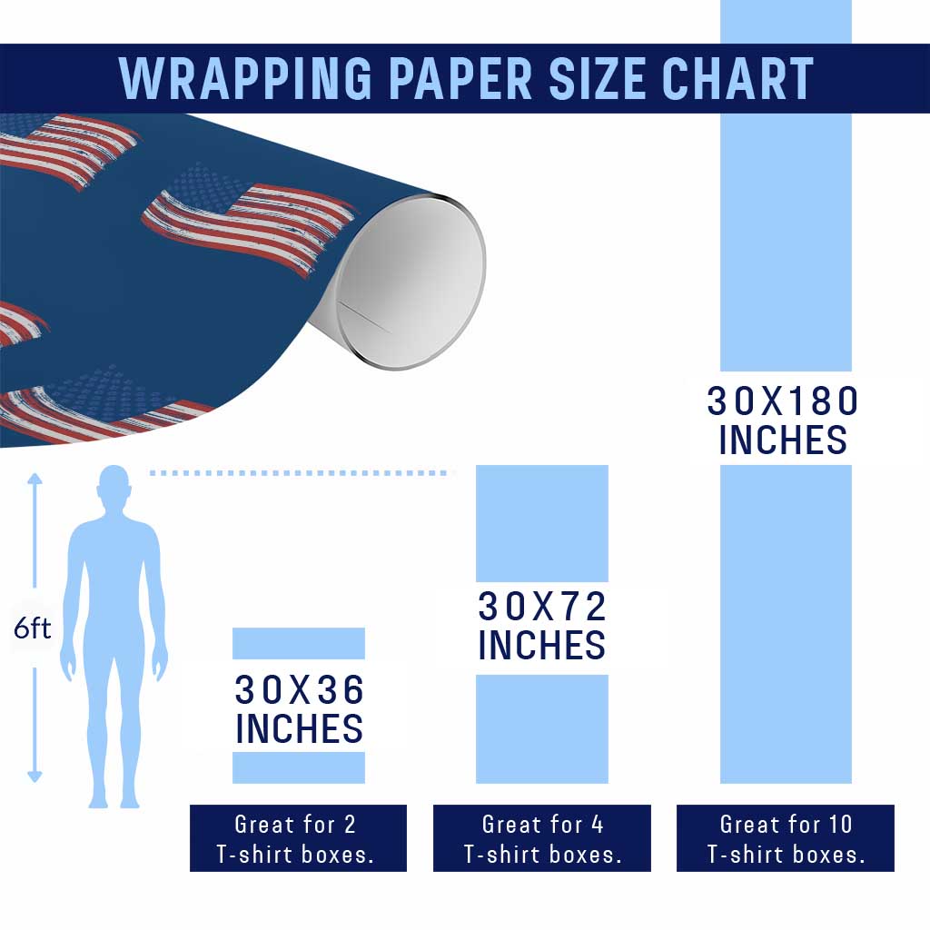Vintage Patriotic American Flag Dog And Cat Paw Wrapping Paper Roll Gift For Pet Lover