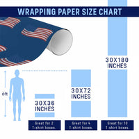 Vintage Patriotic American Flag Dog And Cat Paw Wrapping Paper Roll Gift For Pet Lover