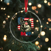 Vintage Patriotic German Shepherd 1776 Graphic Crystal Glass Ornament American Flag Sunglasses Cool Dog 4th of July Distressed