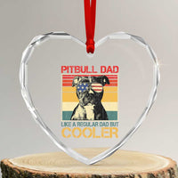 Vintage Pitbull Dad Heart Crystal Glass Ornament Like A Regular Dad But Cooler - Wonder Print Shop