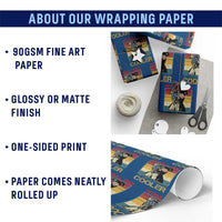 Vintage Pitbull Dad Wrapping Paper Roll Like A Regular Dad But Cooler - Wonder Print Shop