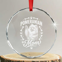 Vintage Pom Dog Mom Crystal Glass Ornament Pomeranian Lover Gift