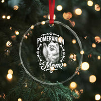 Vintage Pom Dog Mom Crystal Glass Ornament Pomeranian Lover Gift