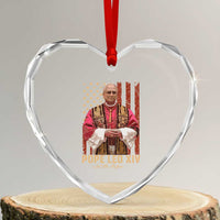 Vintage Pope Leo XIV Heart Crystal Glass Ornament 267th Pope American Flag - Wonder Print Shop