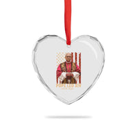 Vintage Pope Leo XIV Heart Crystal Glass Ornament 267th Pope American Flag - Wonder Print Shop