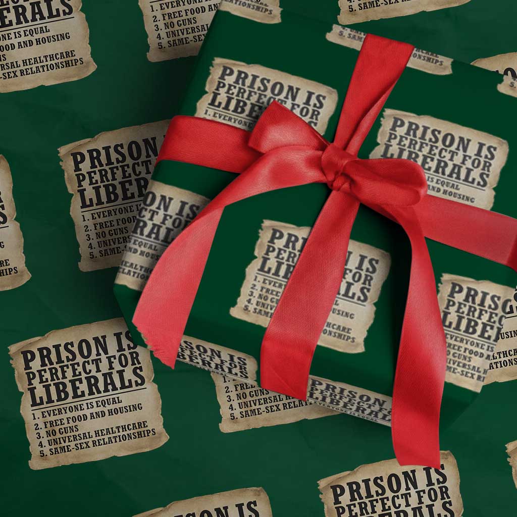 Vintage Prison Is Perfect For Liberals Wrapping Paper Roll Funny Political Graphic