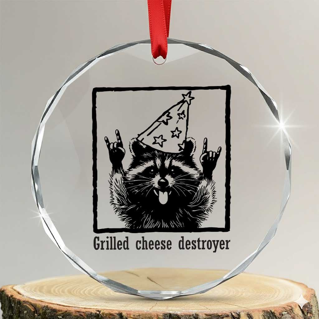 Vintage Raccoon Crystal Glass Ornament Retro Silly Trash Panda Meme - Wonder Print Shop