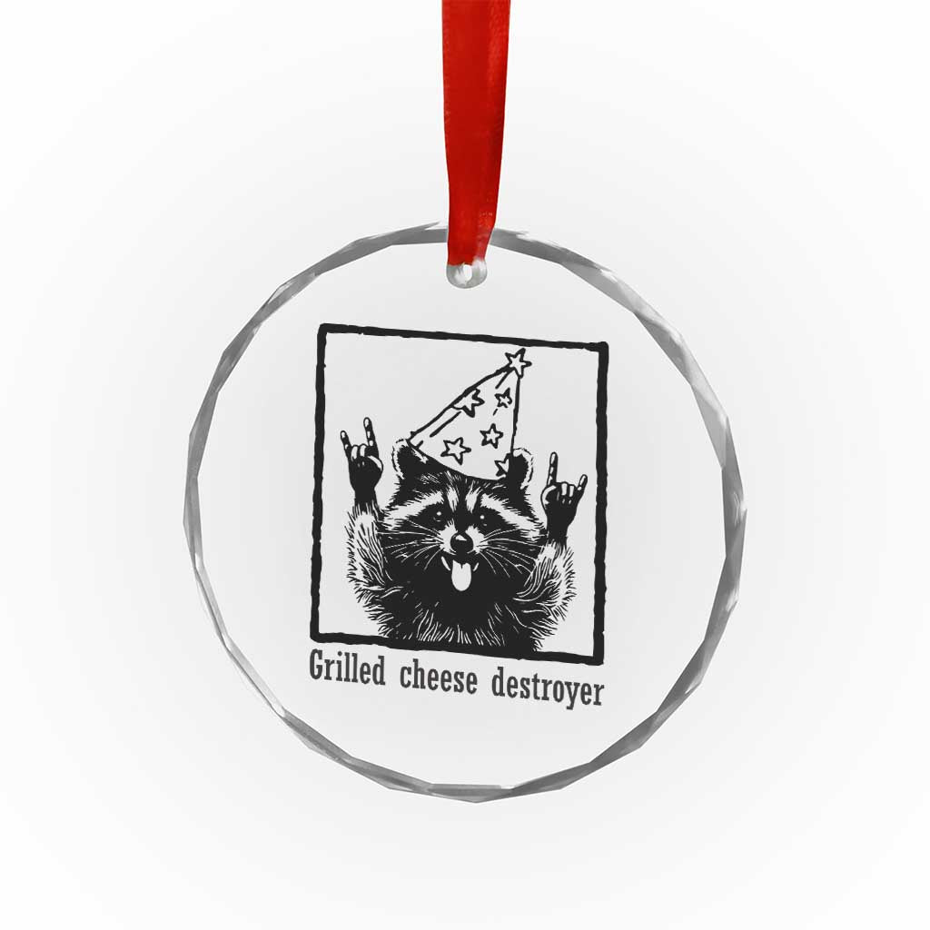 Vintage Raccoon Crystal Glass Ornament Retro Silly Trash Panda Meme - Wonder Print Shop