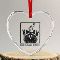 Vintage Raccoon Heart Crystal Glass Ornament Retro Silly Trash Panda Meme - Wonder Print Shop