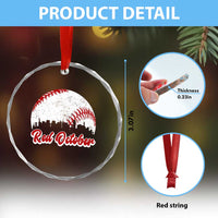 Vintage Red October Crystal Glass Ornament Philadelphia Skyline Retro Philly Cityscape - Wonder Print Shop