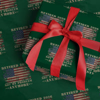Vintage Retirement 2026 Wrapping Paper Roll Retired Not My Problem Anymore Retro American Flag