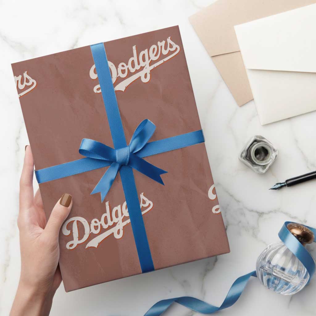Vintage Retro Dodgers Name Wrapping Paper Roll Throwback Classic Style