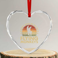 Vintage Retro Dont Make Me Get My Flying Monkeys Heart Crystal Glass Ornament - Wonder Print Shop
