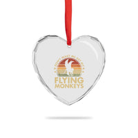 Vintage Retro Dont Make Me Get My Flying Monkeys Heart Crystal Glass Ornament - Wonder Print Shop