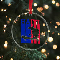 Vintage Retro Map of Haiti Crystal Glass Ornament Haitian Heritage Pride Travel Souvenir
