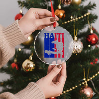 Vintage Retro Map of Haiti Crystal Glass Ornament Haitian Heritage Pride Travel Souvenir