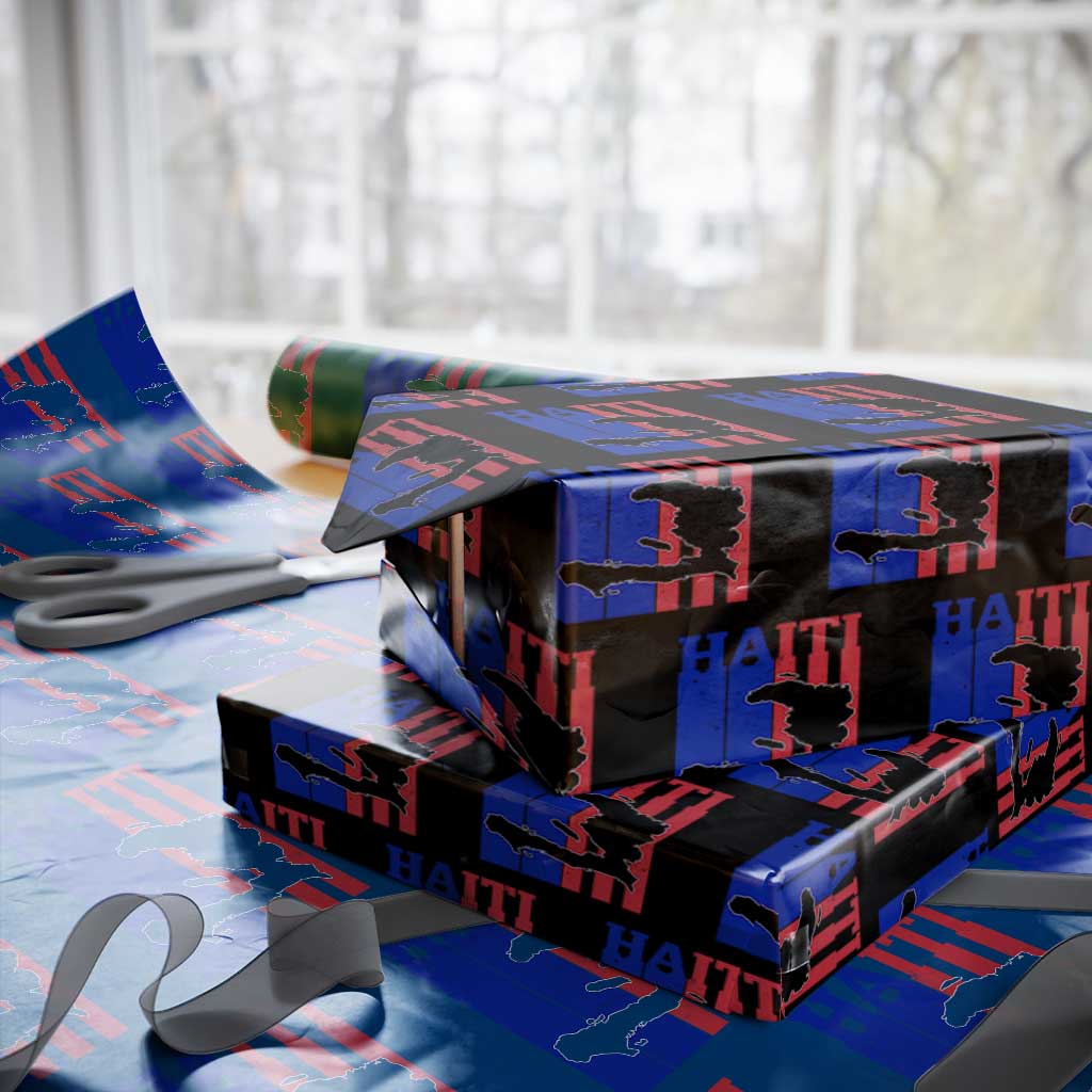 Vintage Retro Map of Haiti Wrapping Paper Roll Haitian Heritage Pride Travel Souvenir