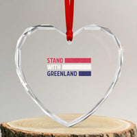 Vintage Retro Stand With Greenland Heart Crystal Glass Ornament Support Greenlander Gift
