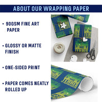 Vintage Retro Tennis Quote Wrapping Paper Roll Education Is Important But Tennis Is Importanter - Wonder Print Shop