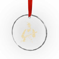 Vintage Rockin Abe Abraham Lincoln Playing Electric Guitar Crystal Glass Ornament Patriotic Music Rocker Mashup 4th of July Celebration