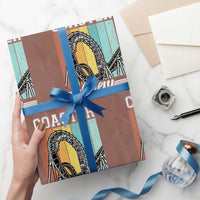 Vintage Rollercoaster Crew Wrapping Paper Roll Family Roller Coaster Amusement Park