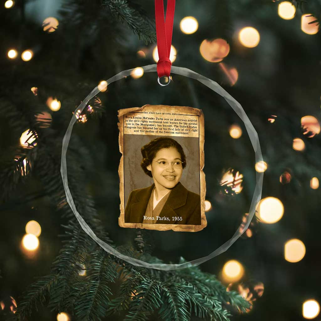 Vintage Rosa Parks Crystal Glass Ornament First Lady Of Civil Rights