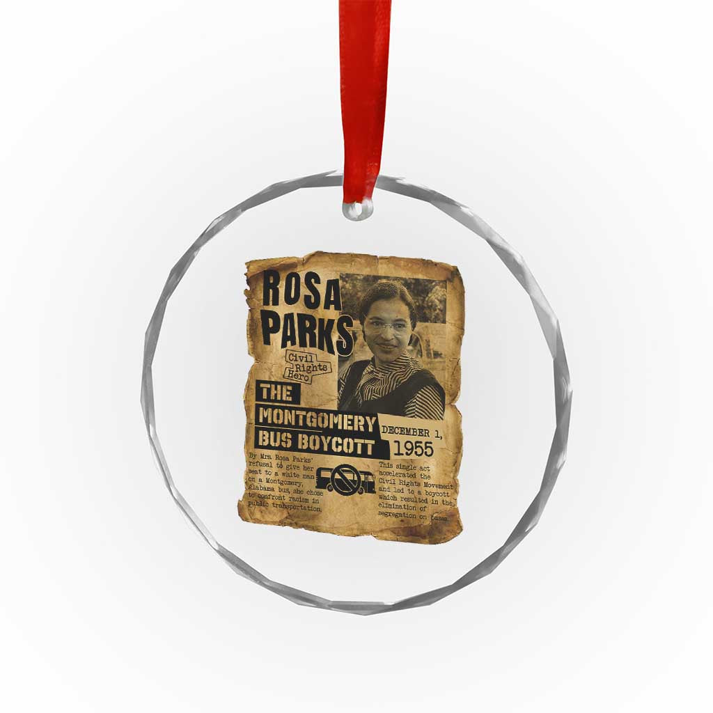 Vintage Rosa Parks Crystal Glass Ornament Groovy Black History Month