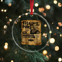 Vintage Rosa Parks Crystal Glass Ornament Groovy Black History Month
