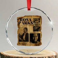 Vintage Rosa Parks Crystal Glass Ornament Women Empowerment Inspirational Quote