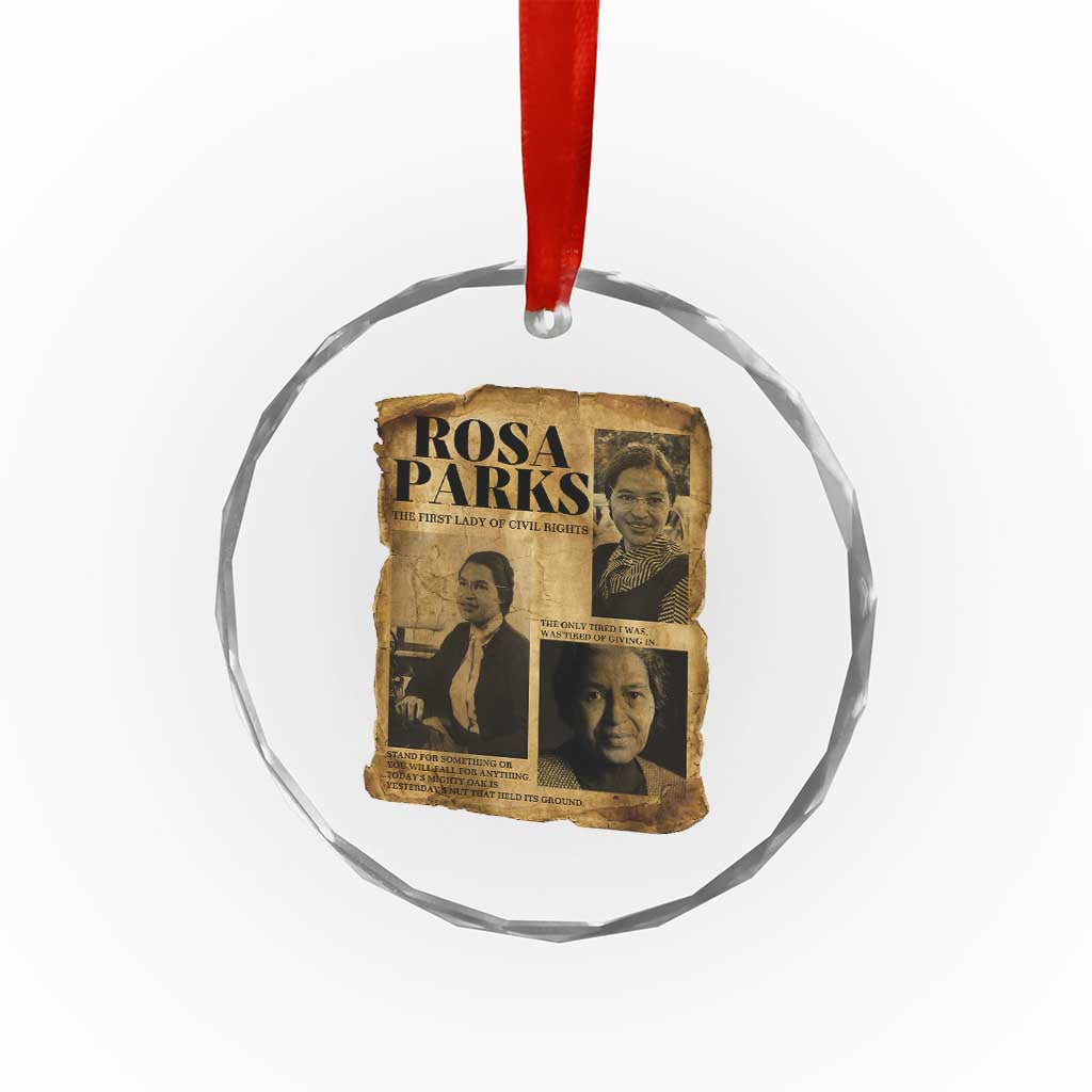 Vintage Rosa Parks Crystal Glass Ornament Women Empowerment Inspirational Quote