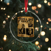 Vintage Rosa Parks Crystal Glass Ornament Women Empowerment Inspirational Quote