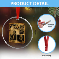 Vintage Rosa Parks Crystal Glass Ornament Women Empowerment Inspirational Quote
